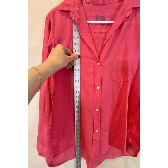 Grayson “The Hero” Pink Long Sleeve Button Up Collared Shirt Women's Medium - Picture 7 of 10